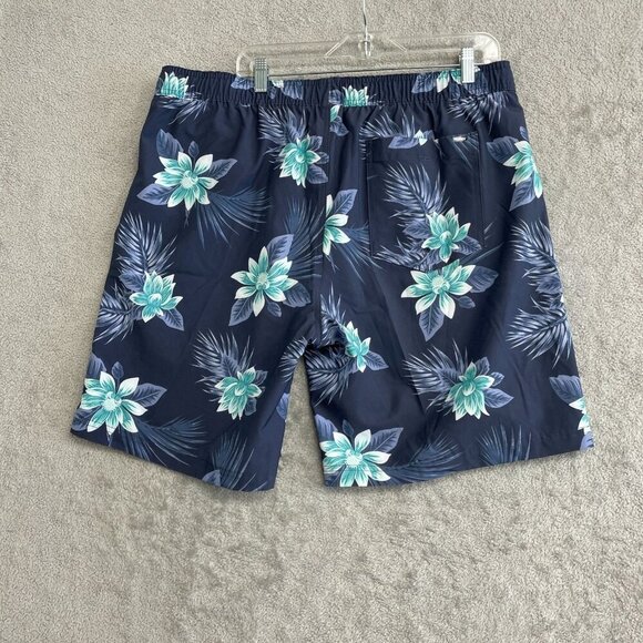 NEW Hurley Men's XXL 18" Outseam Swim Shorts Blue Hawaiian Floral Pattern - Picture 3 of 7